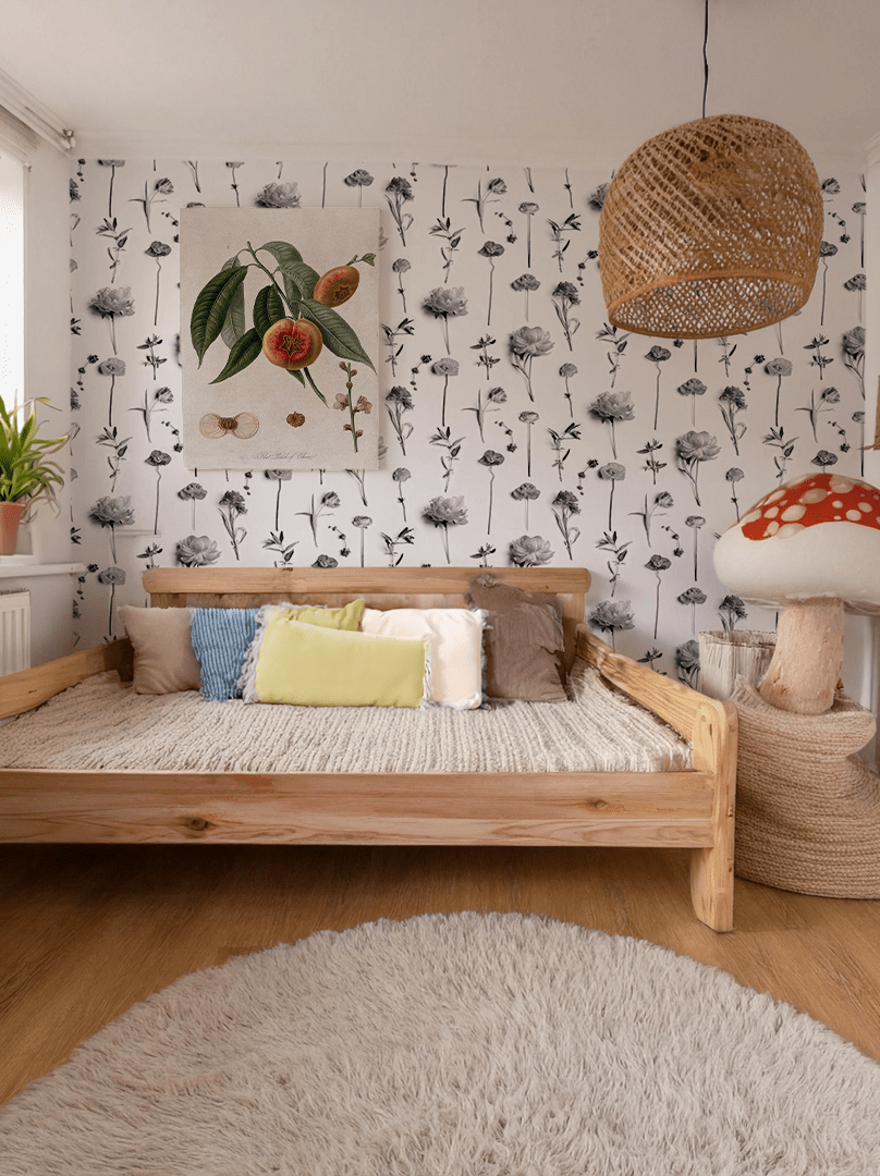 Fresh to Death Wallpaper, standard pattern, white and black - mosswell.us