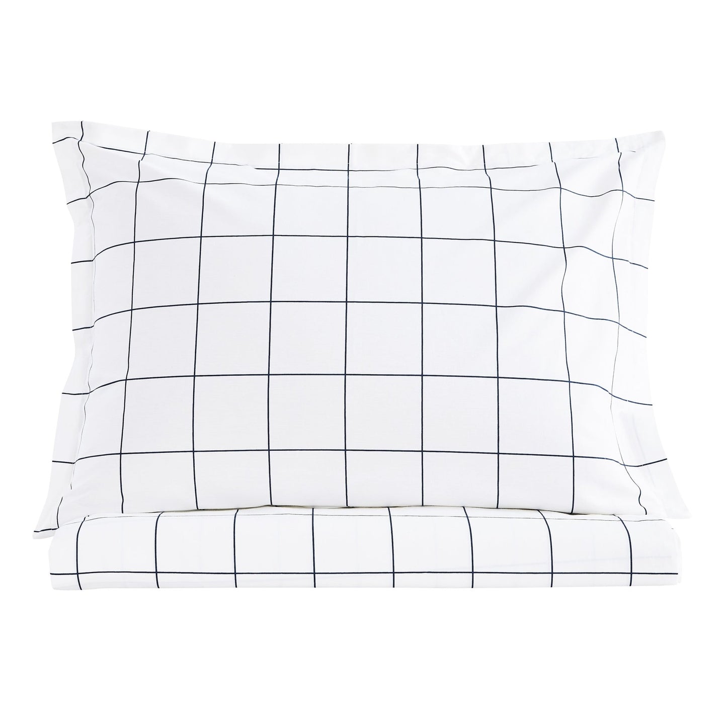 Grid Printed Cotton Percale Duvet Set - mosswell.us