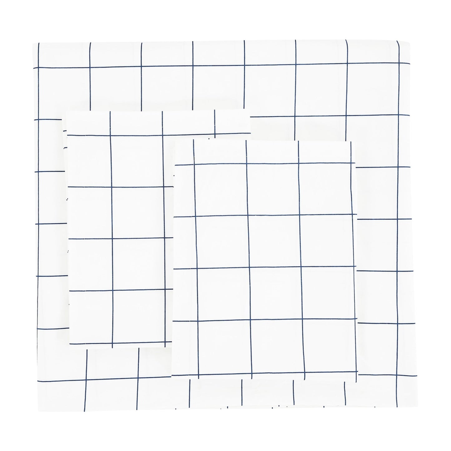 Grid Printed Cotton Percale Duvet Set - mosswell.us