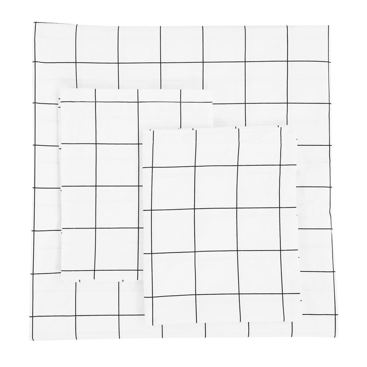 Grid Printed Cotton Percale Duvet Set - mosswell.us
