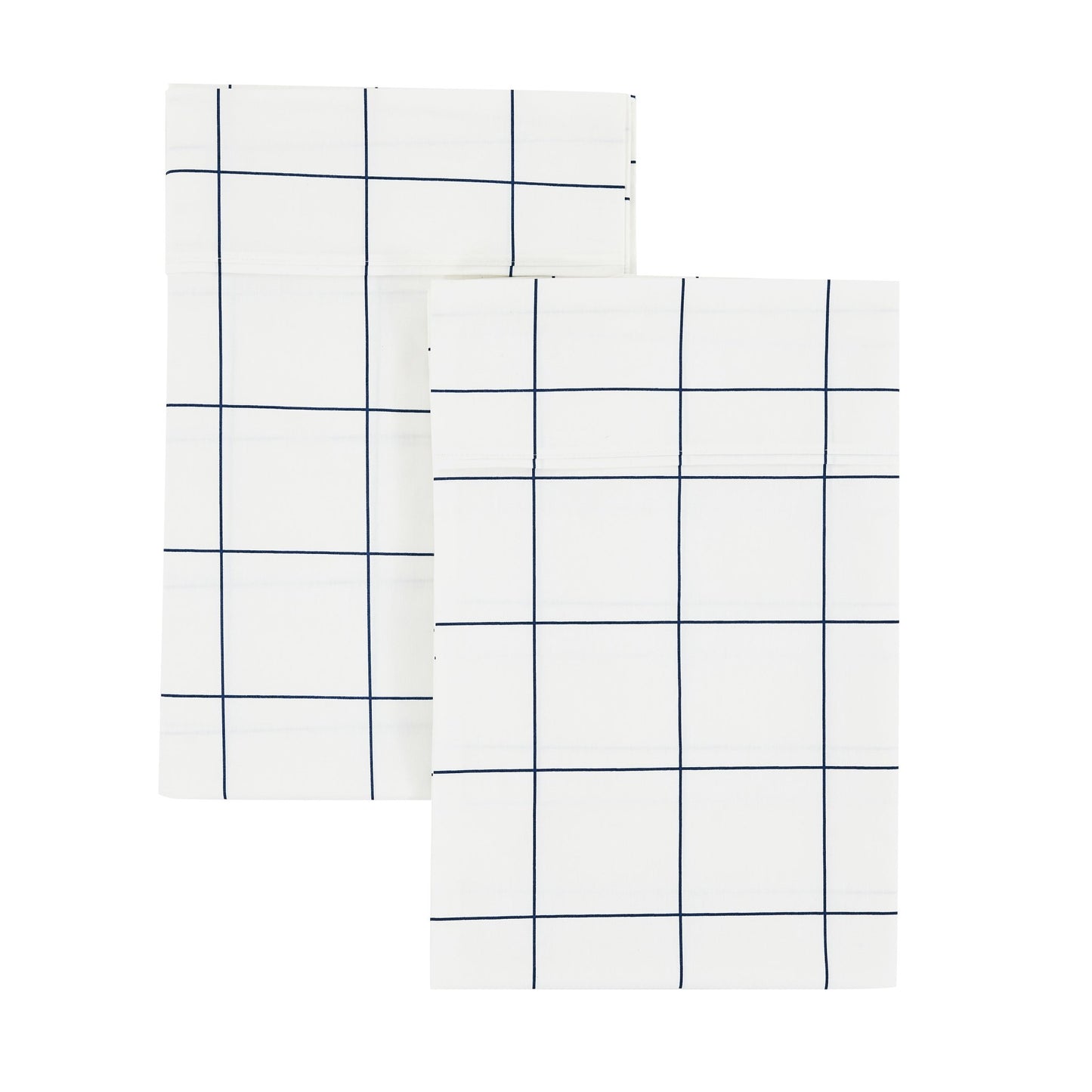 Grid Printed Cotton Percale Pillowcases - mosswell.us