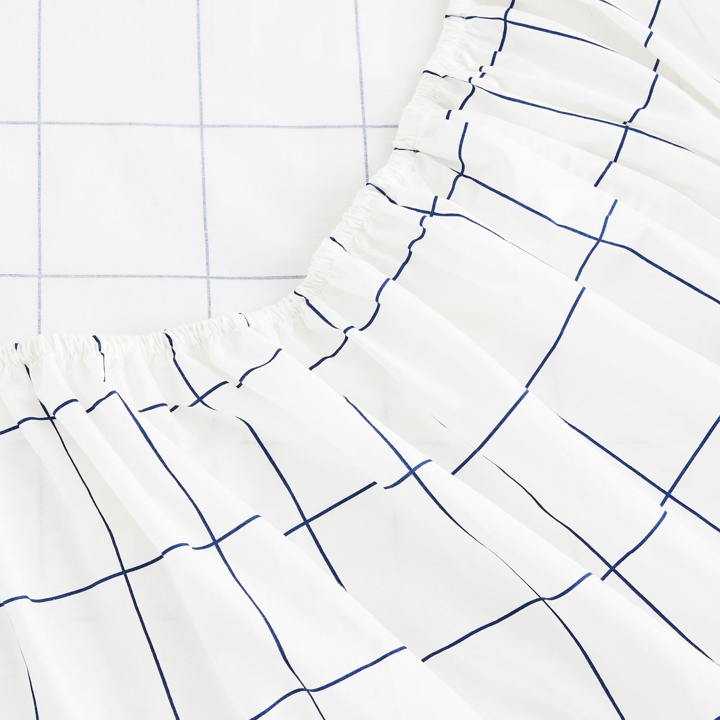Grid Printed Cotton Percale Sheet Set - mosswell.us
