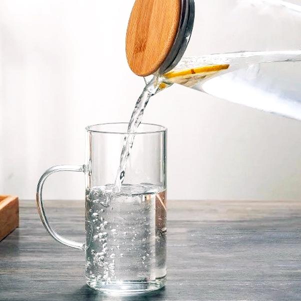 Hand Blown Glass & Bamboo Pitcher & Cups - mosswell.us