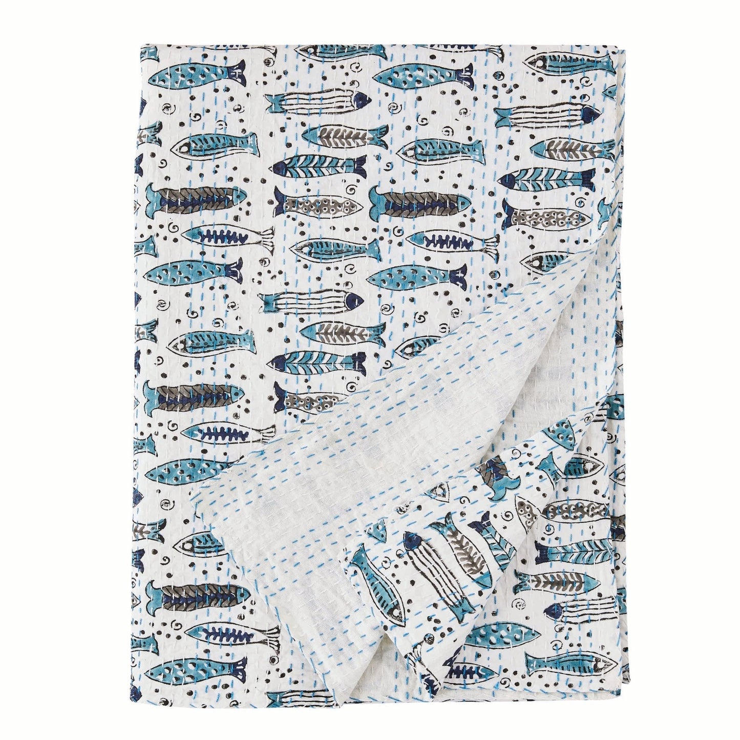 Hand Stitched Block Print Kantha Throws - mosswell.us