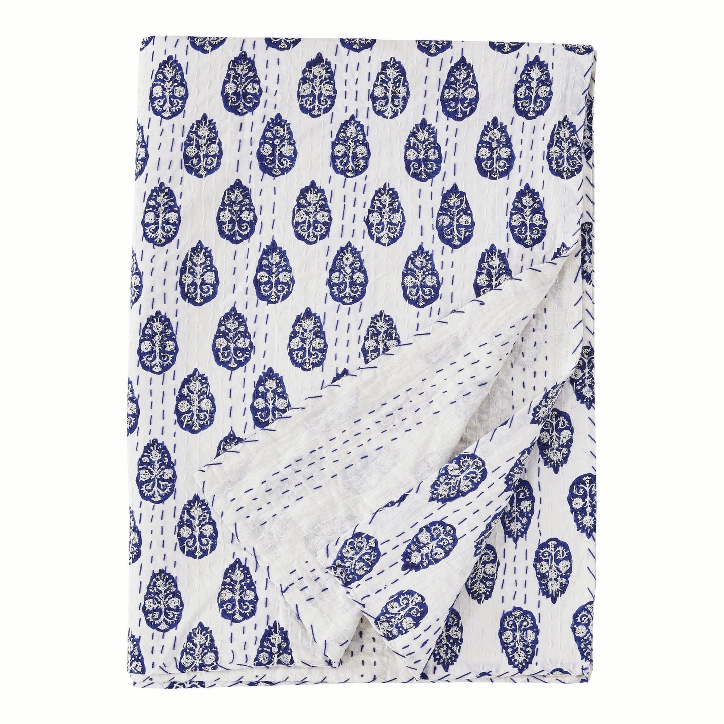 Hand Stitched Block Print Kantha Throws - mosswell.us