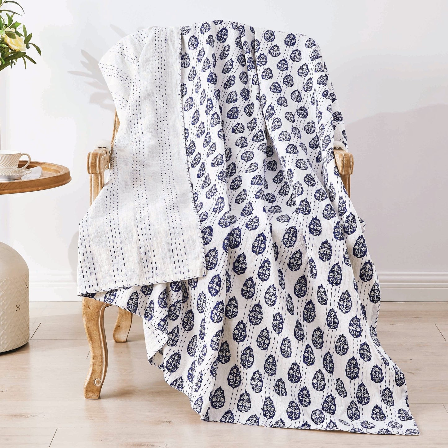 Hand Stitched Block Print Kantha Throws - mosswell.us