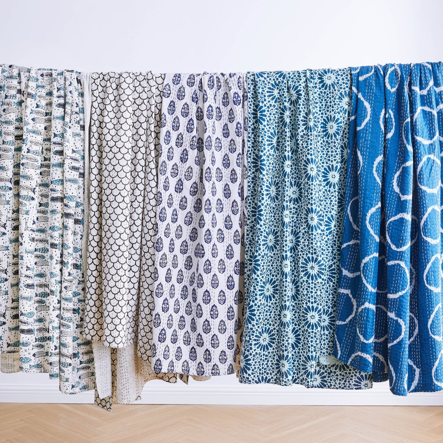 Hand Stitched Block Print Kantha Throws - mosswell.us