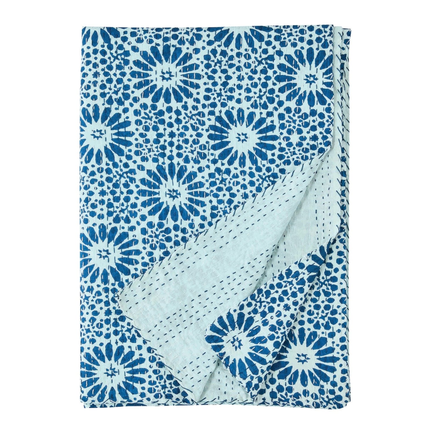 Hand Stitched Block Print Kantha Throws - mosswell.us