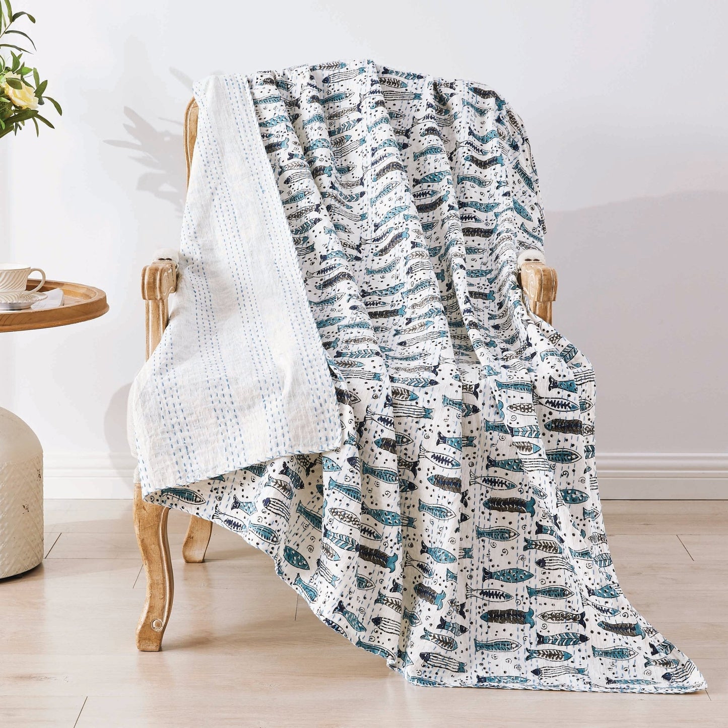 Hand Stitched Block Print Kantha Throws - mosswell.us