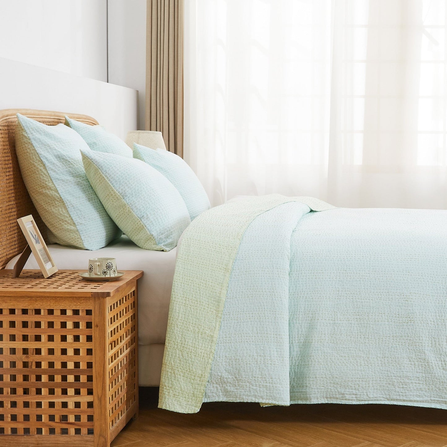 Hand Stitched Reversible Kantha Coverlets - mosswell.us