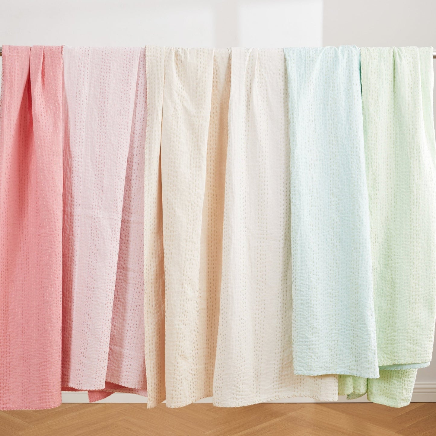 Hand Stitched Reversible Kantha Coverlets - mosswell.us