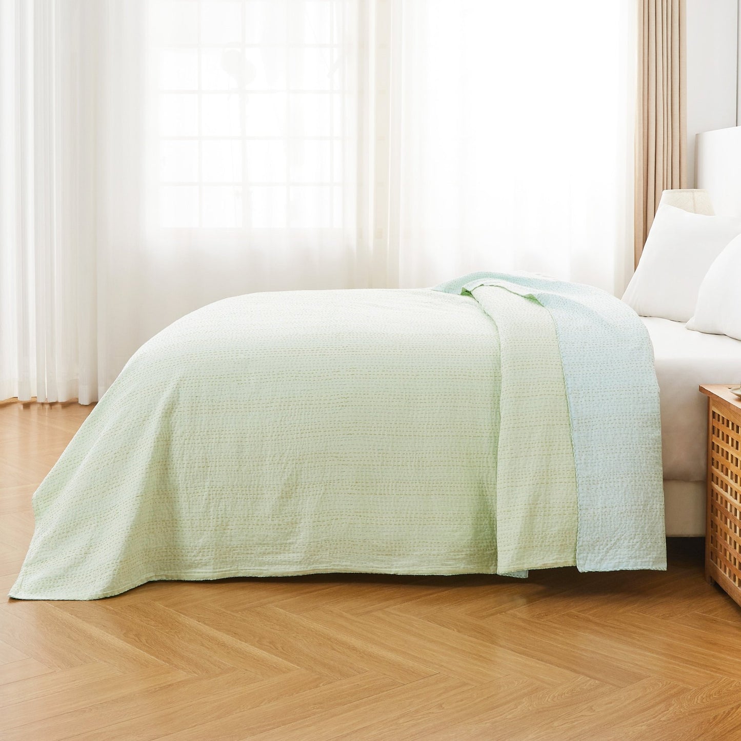Hand Stitched Reversible Kantha Coverlets - mosswell.us