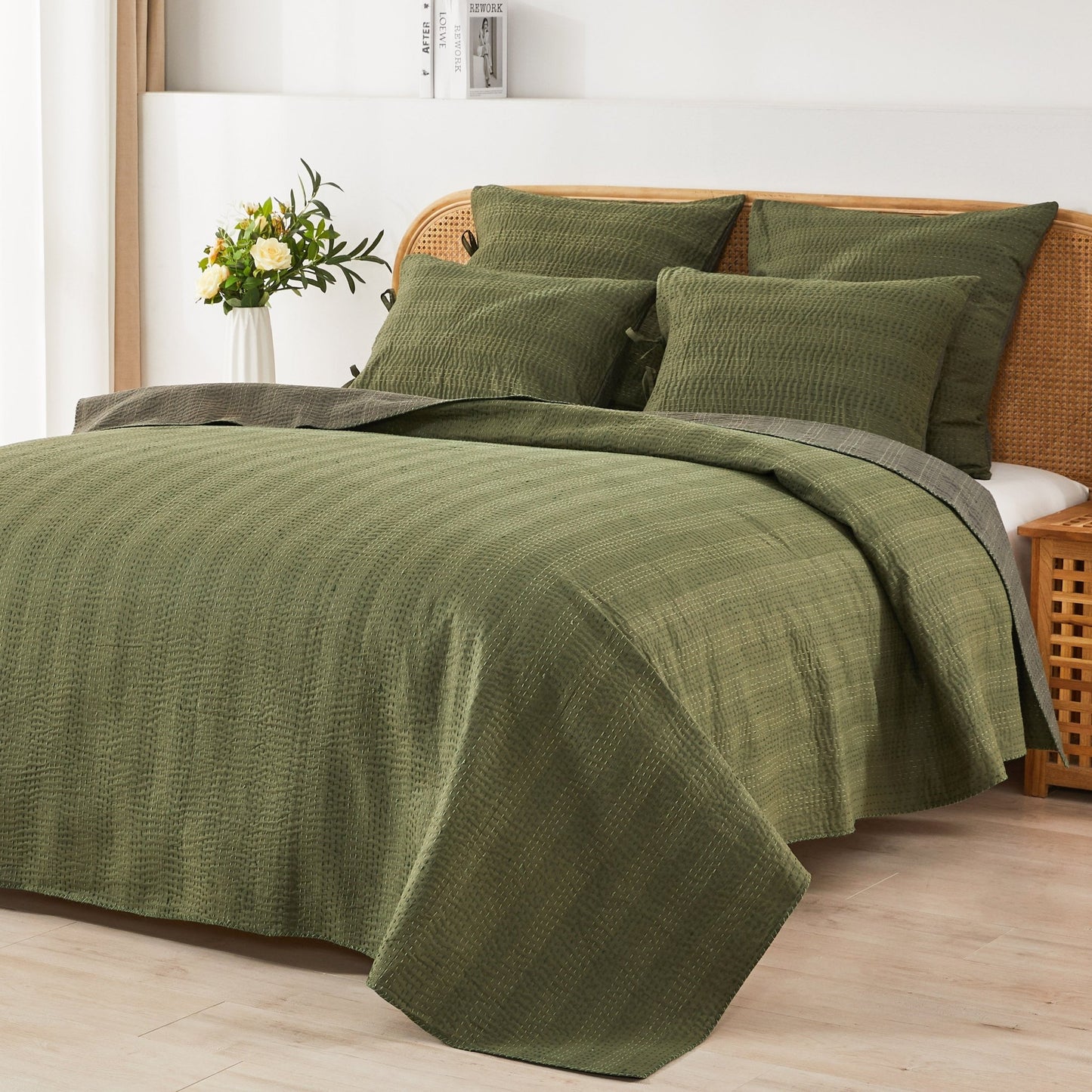 Hand Stitched Reversible Kantha Coverlets - mosswell.us