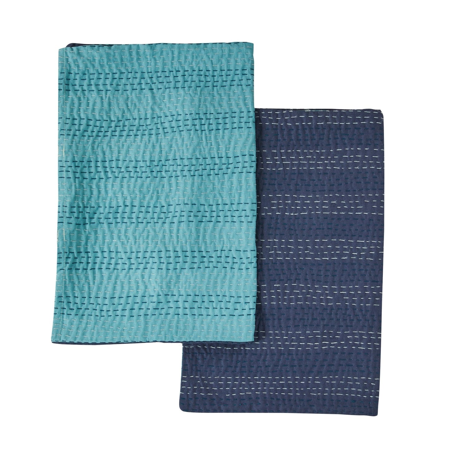 Hand Stitched Reversible Kantha Pillow Sham Pairs - mosswell.us