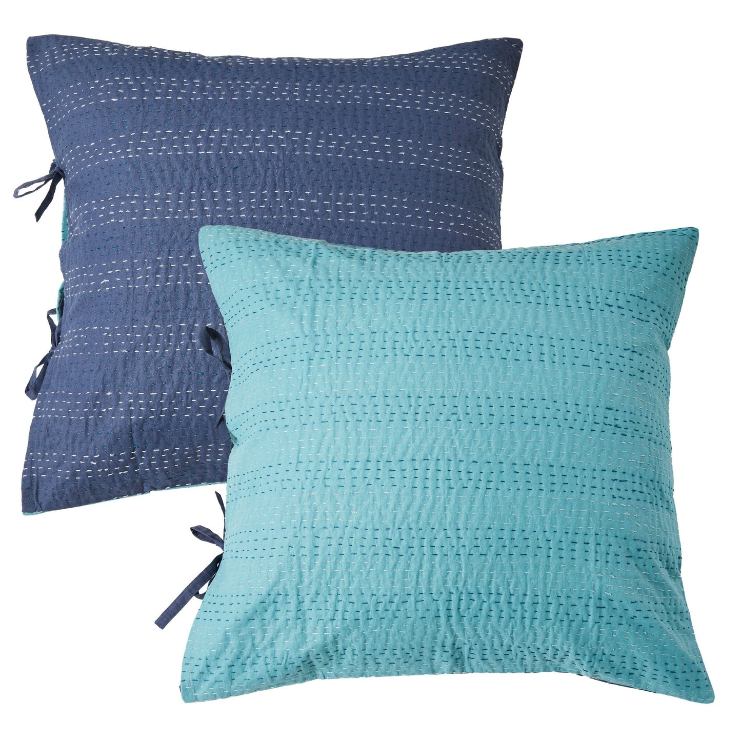Hand Stitched Reversible Kantha Pillow Sham Pairs - mosswell.us