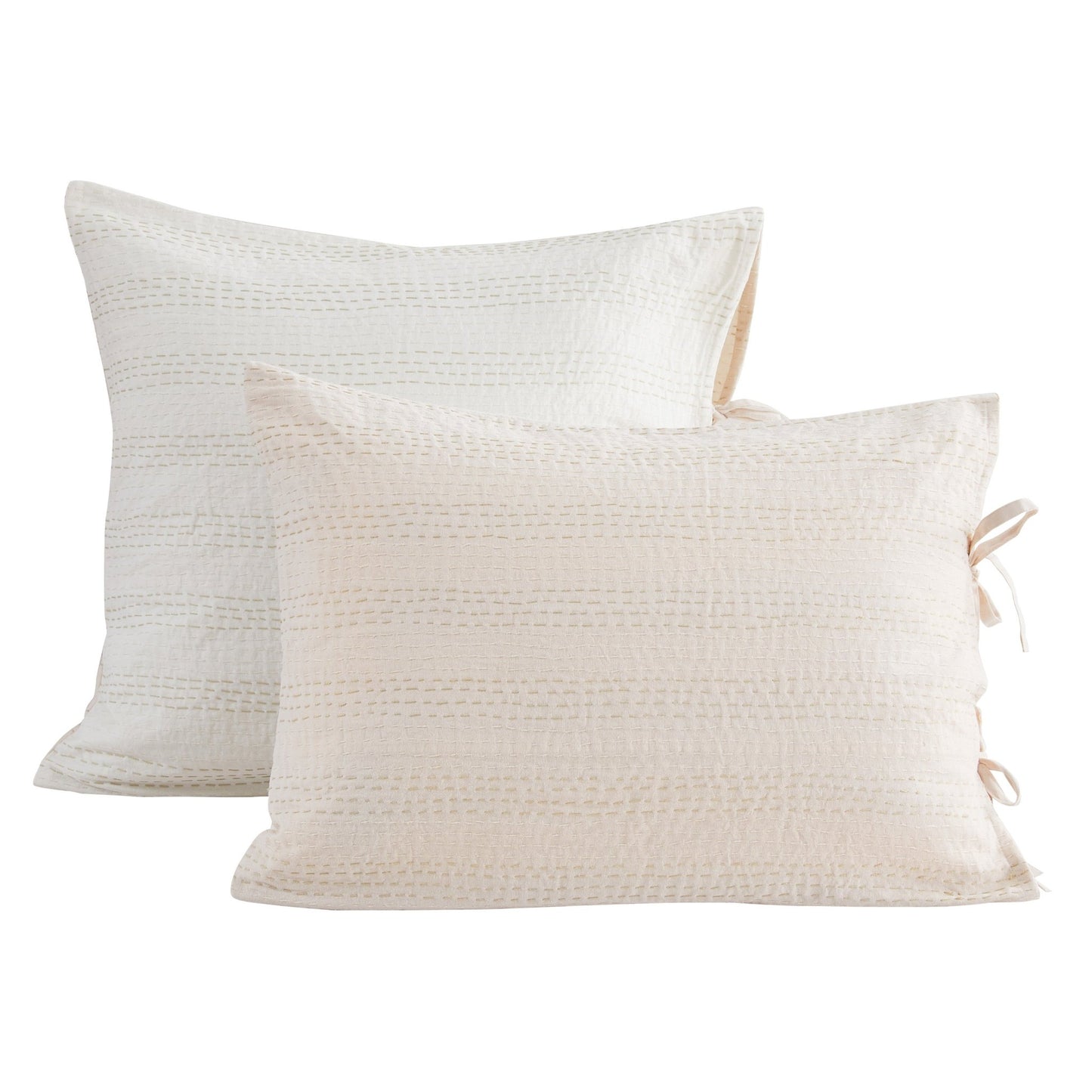 Hand Stitched Reversible Kantha Pillow Sham Pairs - mosswell.us