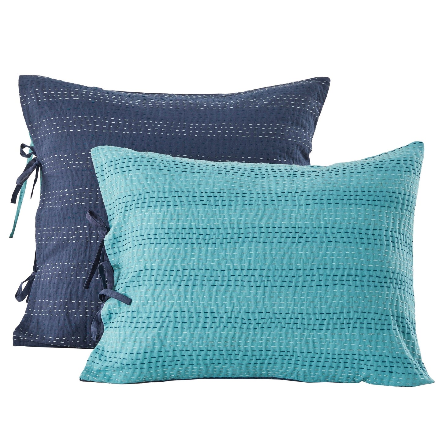 Hand Stitched Reversible Kantha Pillow Sham Pairs - mosswell.us