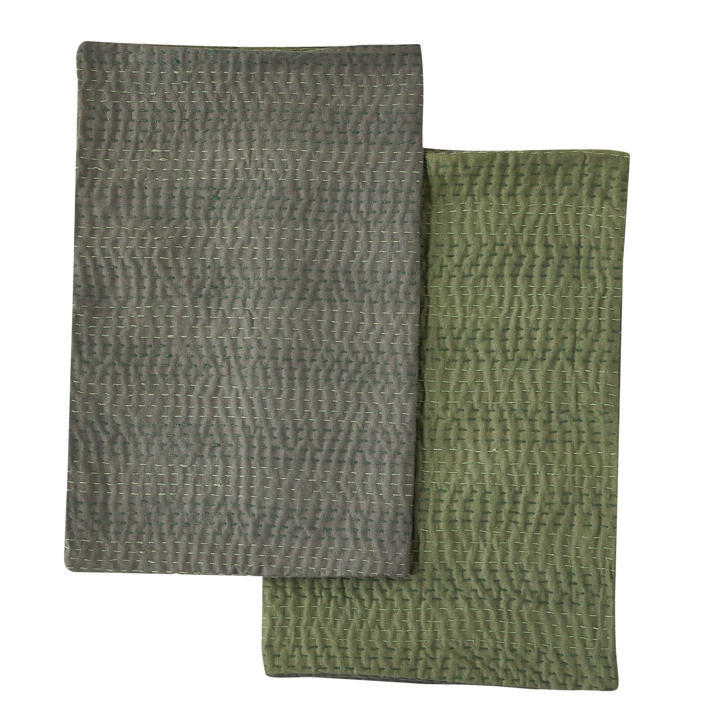 Hand Stitched Reversible Kantha Pillow Sham Pairs - mosswell.us