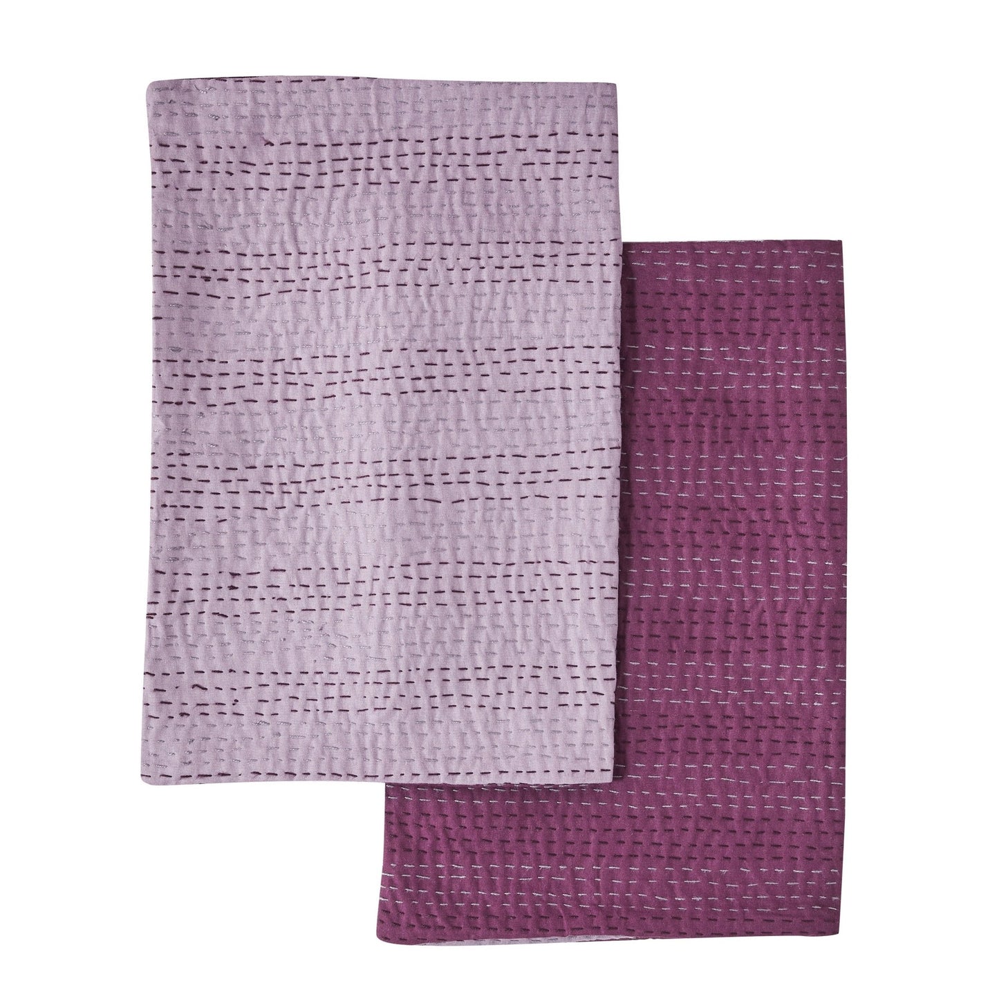Hand Stitched Reversible Kantha Pillow Sham Pairs - mosswell.us