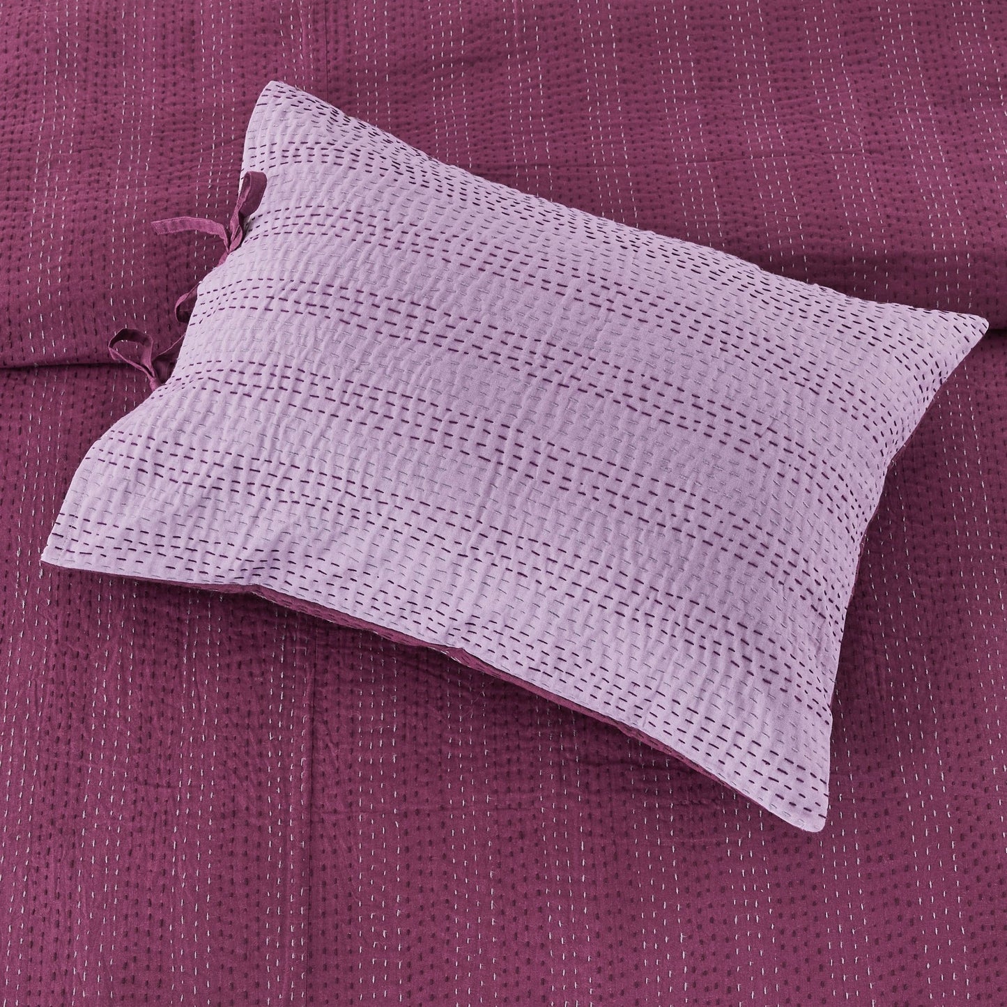 Hand Stitched Reversible Kantha Pillow Sham Pairs - mosswell.us