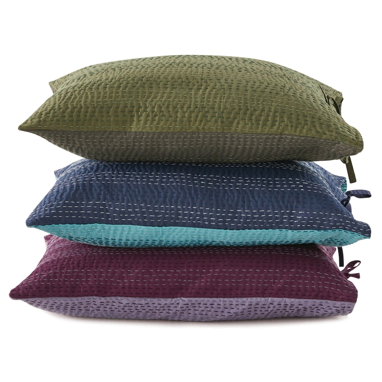 Hand Stitched Reversible Kantha Pillow Sham Pairs - mosswell.us