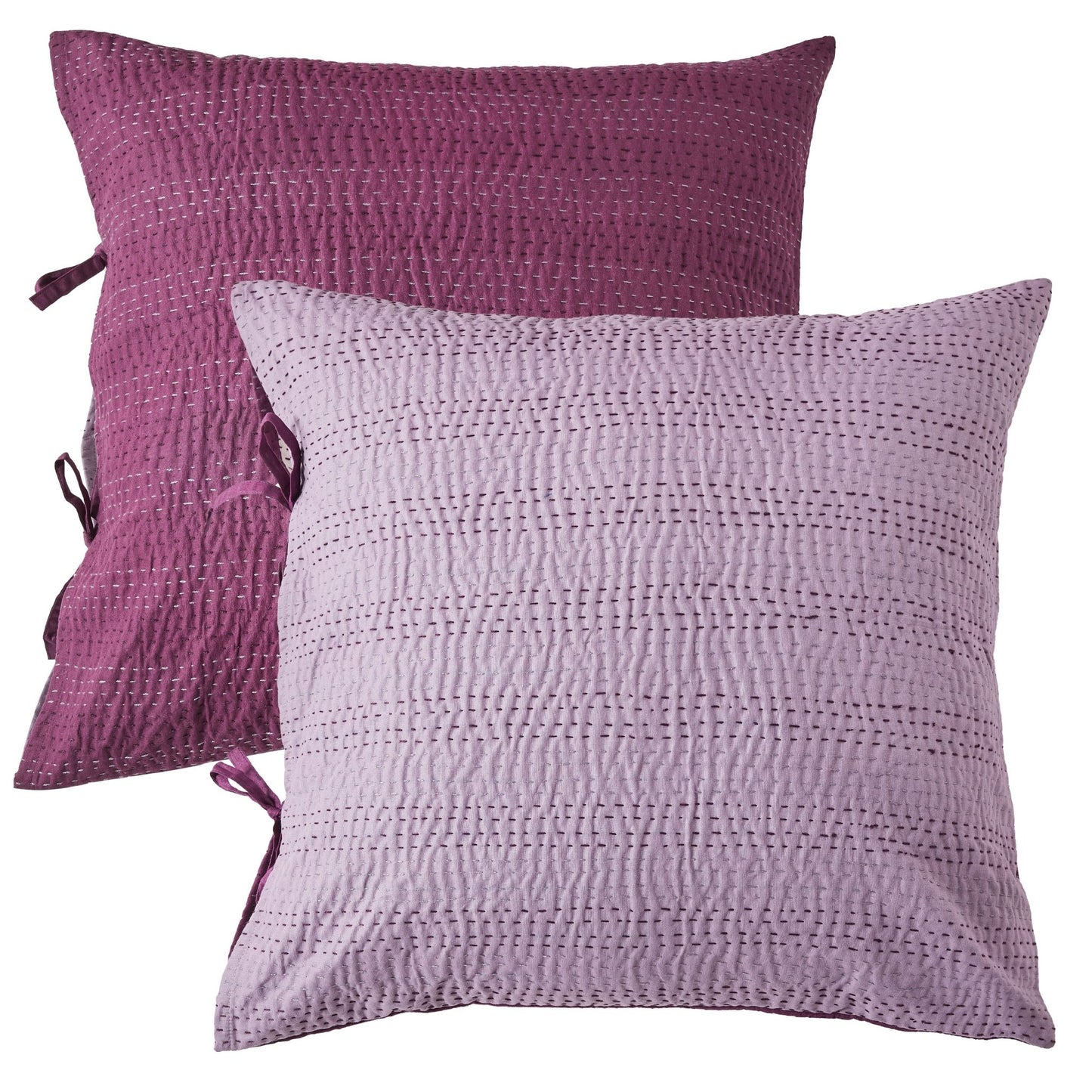 Hand Stitched Reversible Kantha Pillow Sham Pairs - mosswell.us
