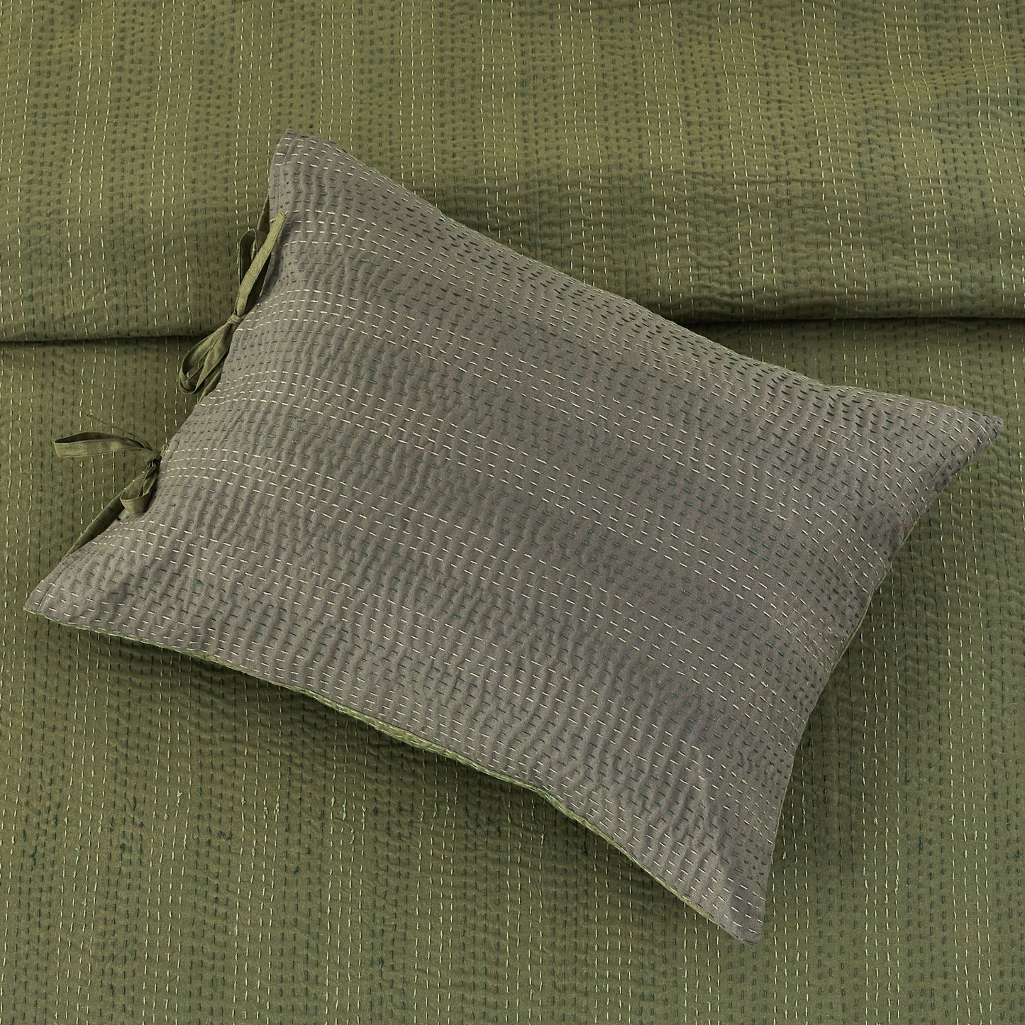 Hand Stitched Reversible Kantha Pillow Sham Pairs - mosswell.us