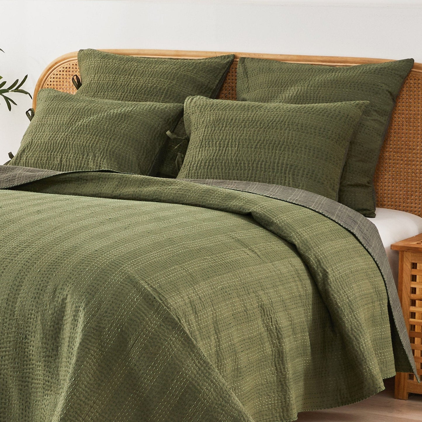 Hand Stitched Reversible Kantha Pillow Sham Pairs - mosswell.us
