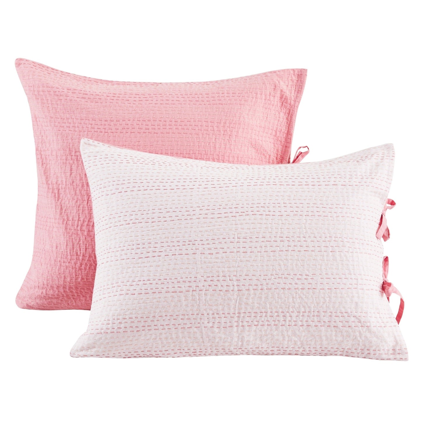 Hand Stitched Reversible Kantha Pillow Sham Pairs - mosswell.us