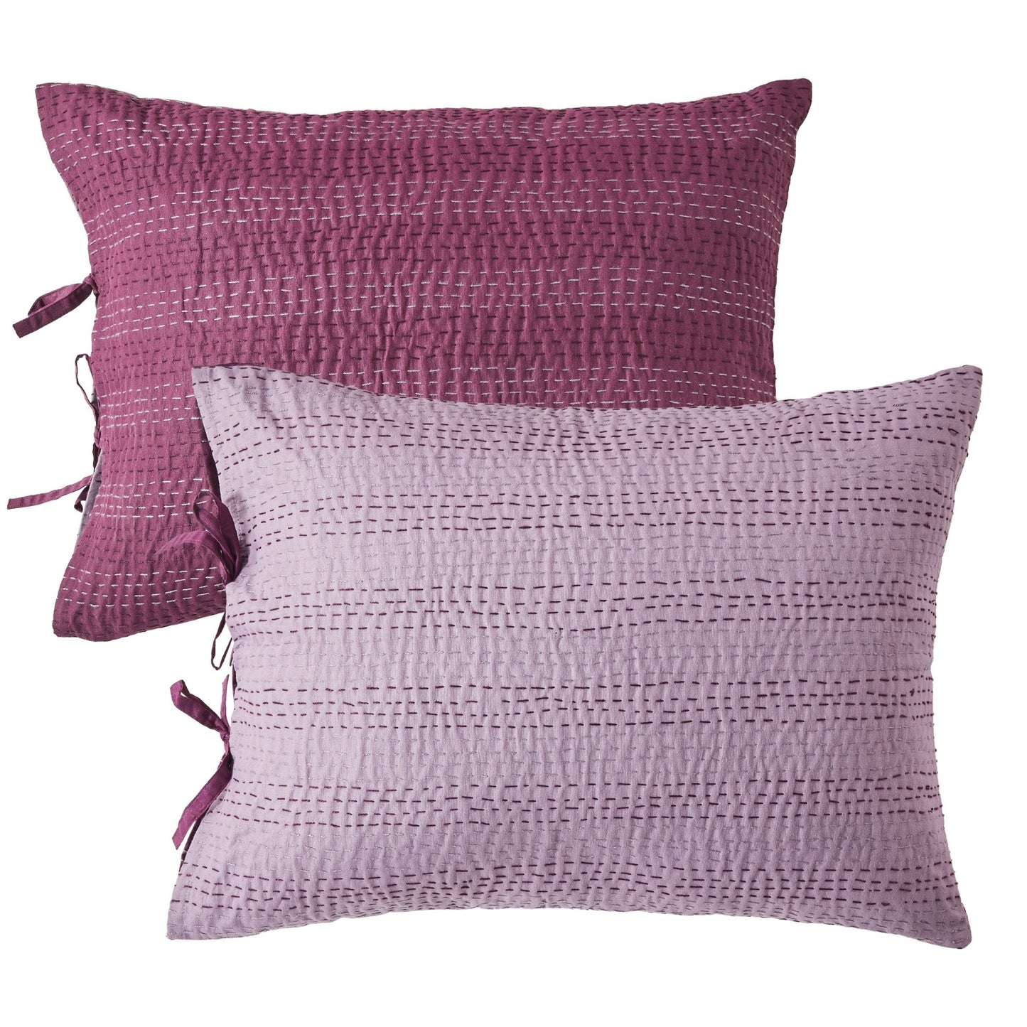 Hand Stitched Reversible Kantha Pillow Sham Pairs - mosswell.us