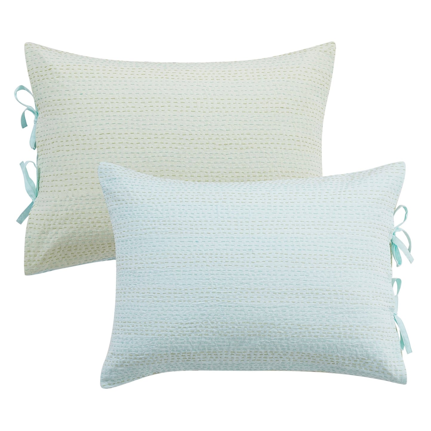 Hand Stitched Reversible Kantha Pillow Sham Pairs - mosswell.us
