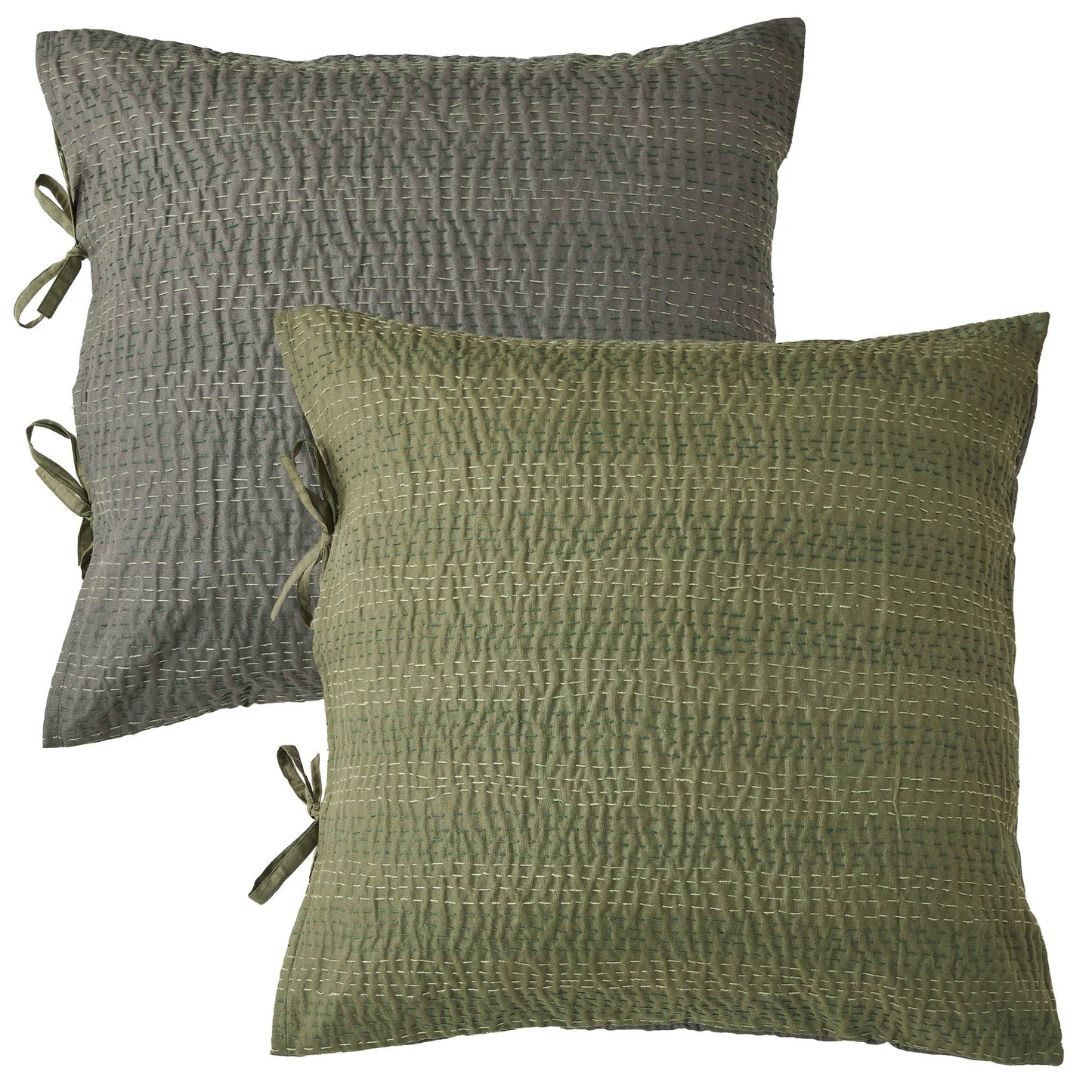 Hand Stitched Reversible Kantha Pillow Sham Pairs - mosswell.us