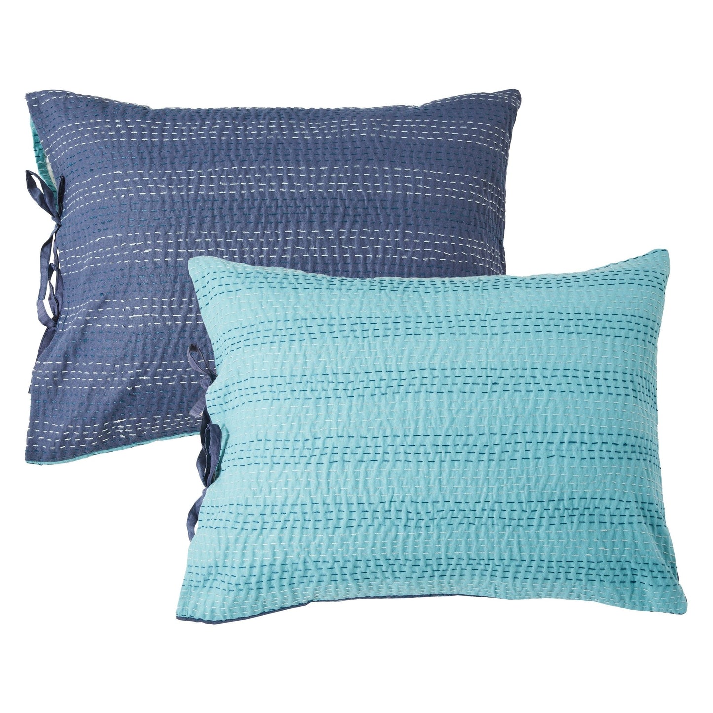 Hand Stitched Reversible Kantha Pillow Sham Pairs - mosswell.us