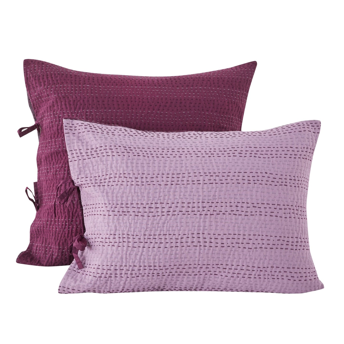 Hand Stitched Reversible Kantha Pillow Sham Pairs - mosswell.us