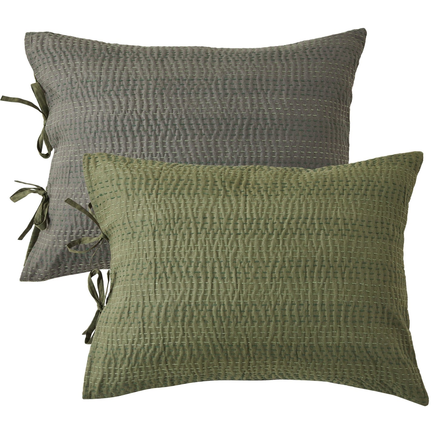 Hand Stitched Reversible Kantha Pillow Sham Pairs - mosswell.us
