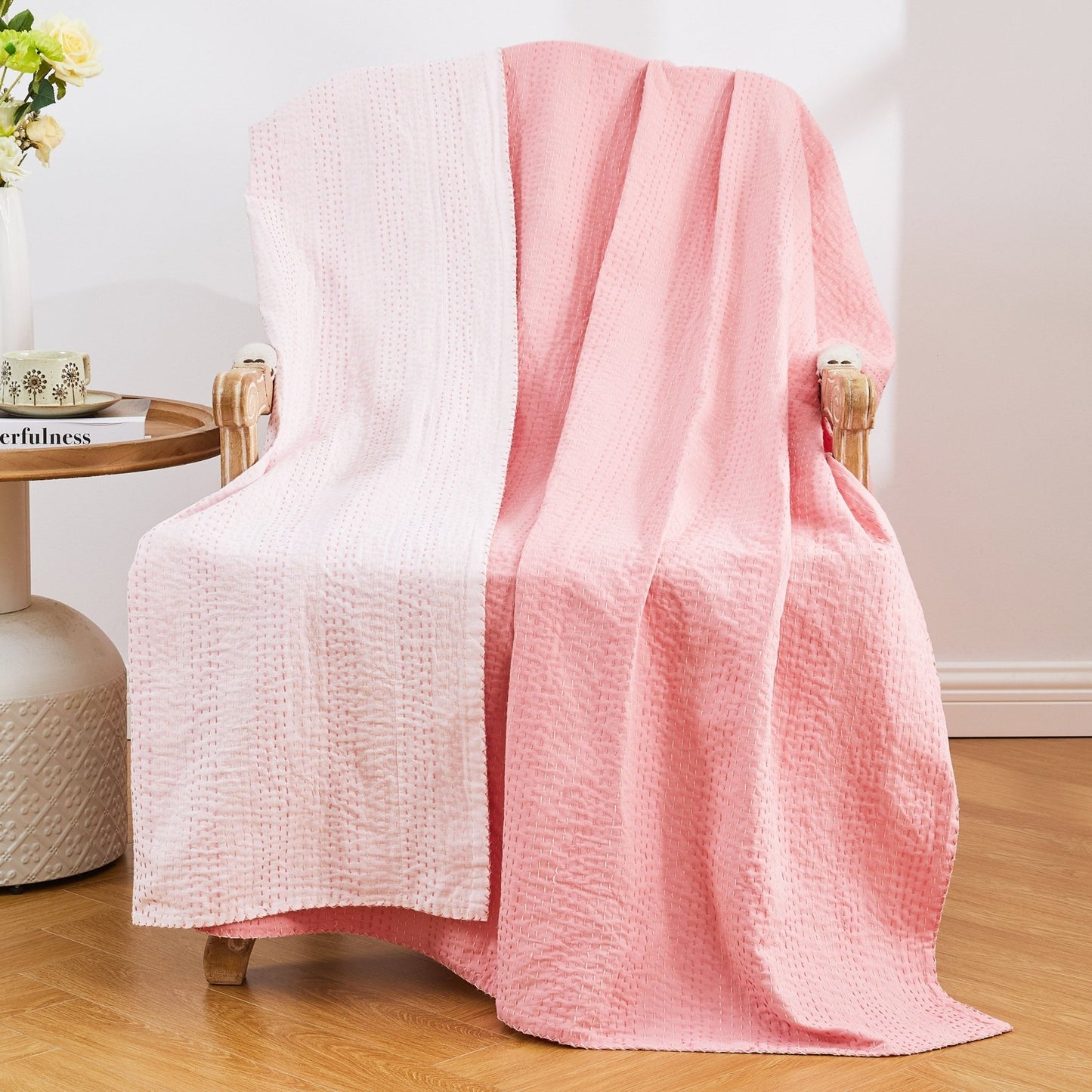 Hand Stitched Reversible Kantha Throws - mosswell.us