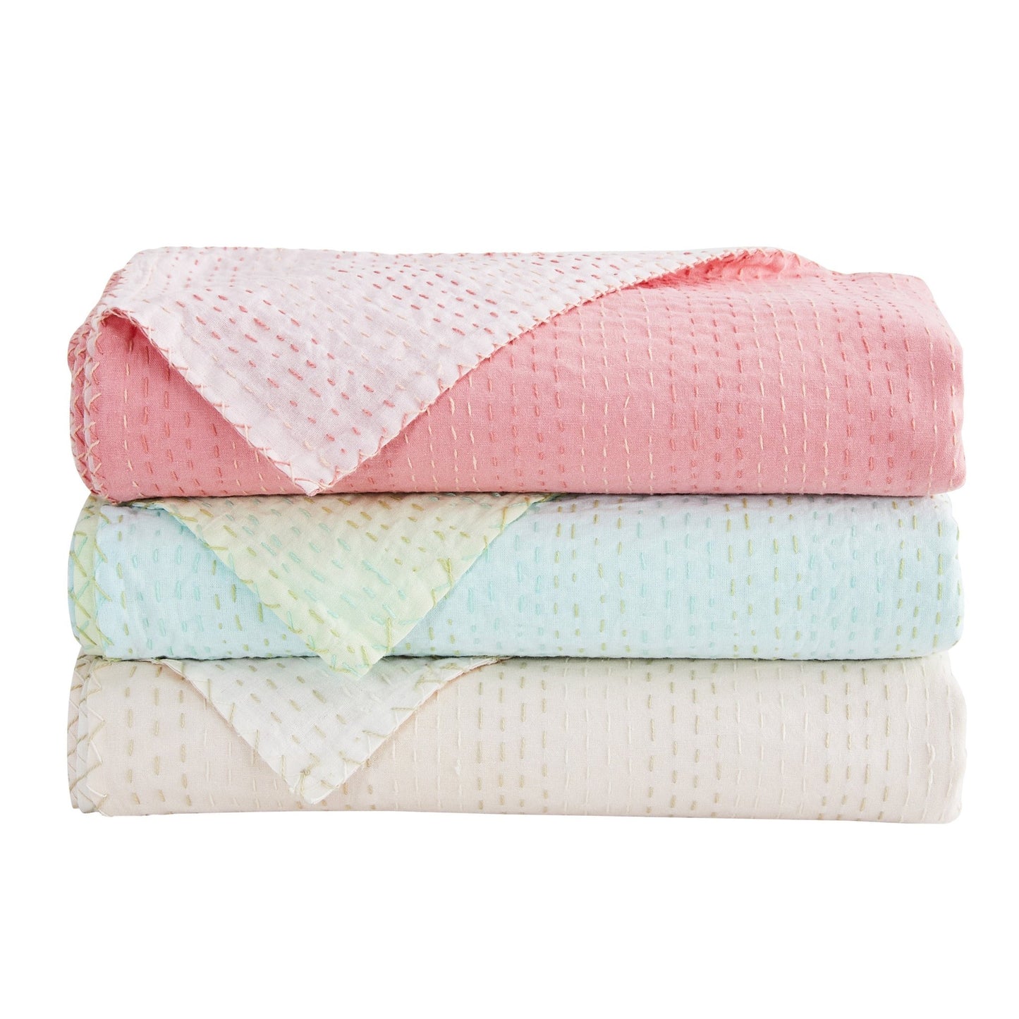 Hand Stitched Reversible Kantha Throws - mosswell.us