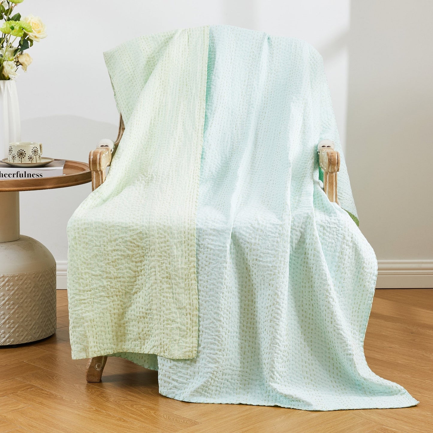 Hand Stitched Reversible Kantha Throws - mosswell.us