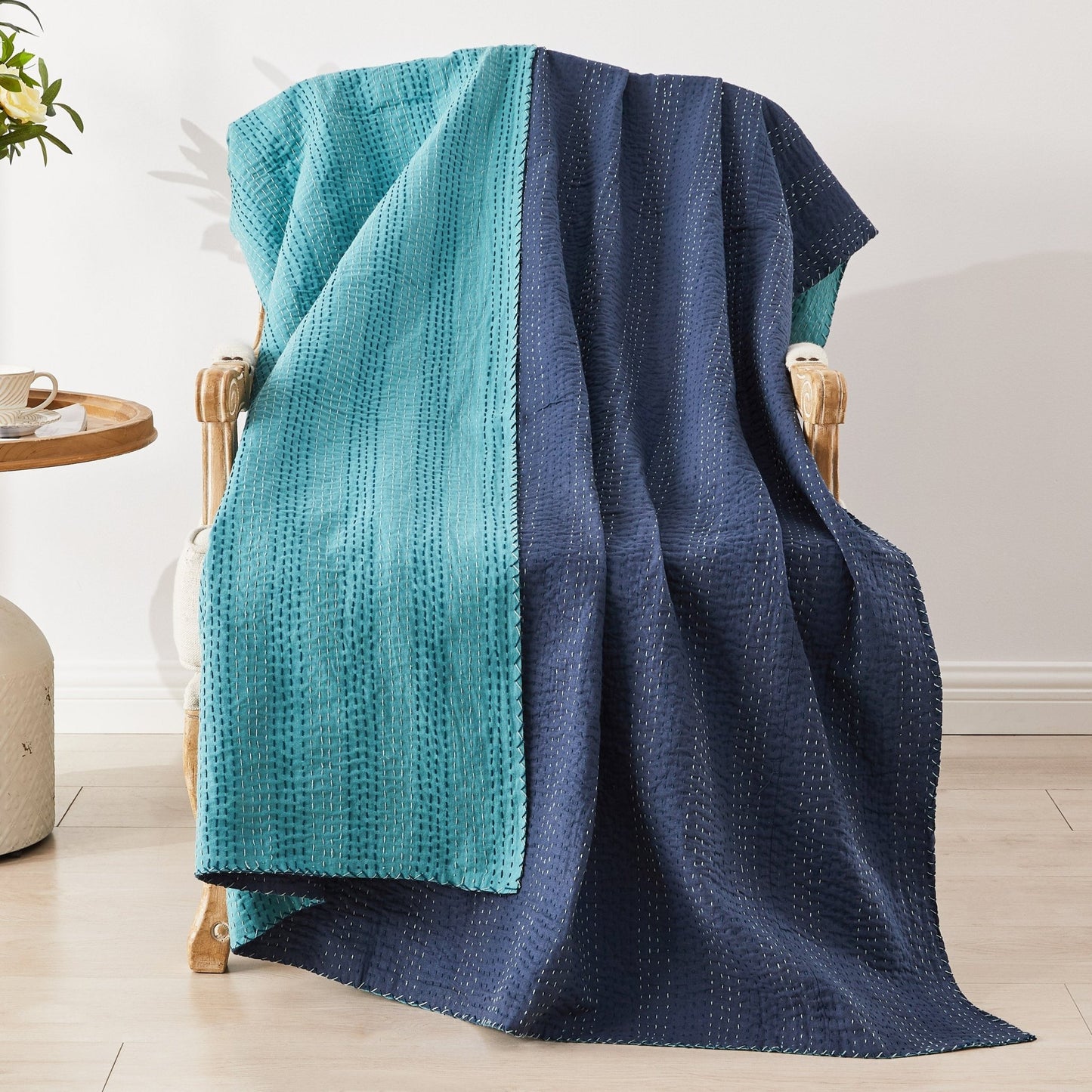Hand Stitched Reversible Kantha Throws - mosswell.us