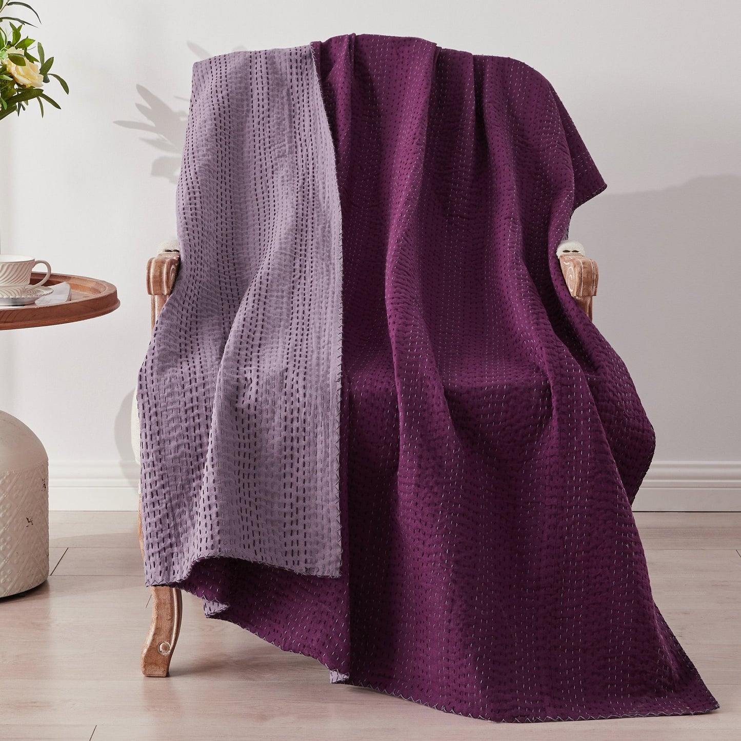 Hand Stitched Reversible Kantha Throws - mosswell.us