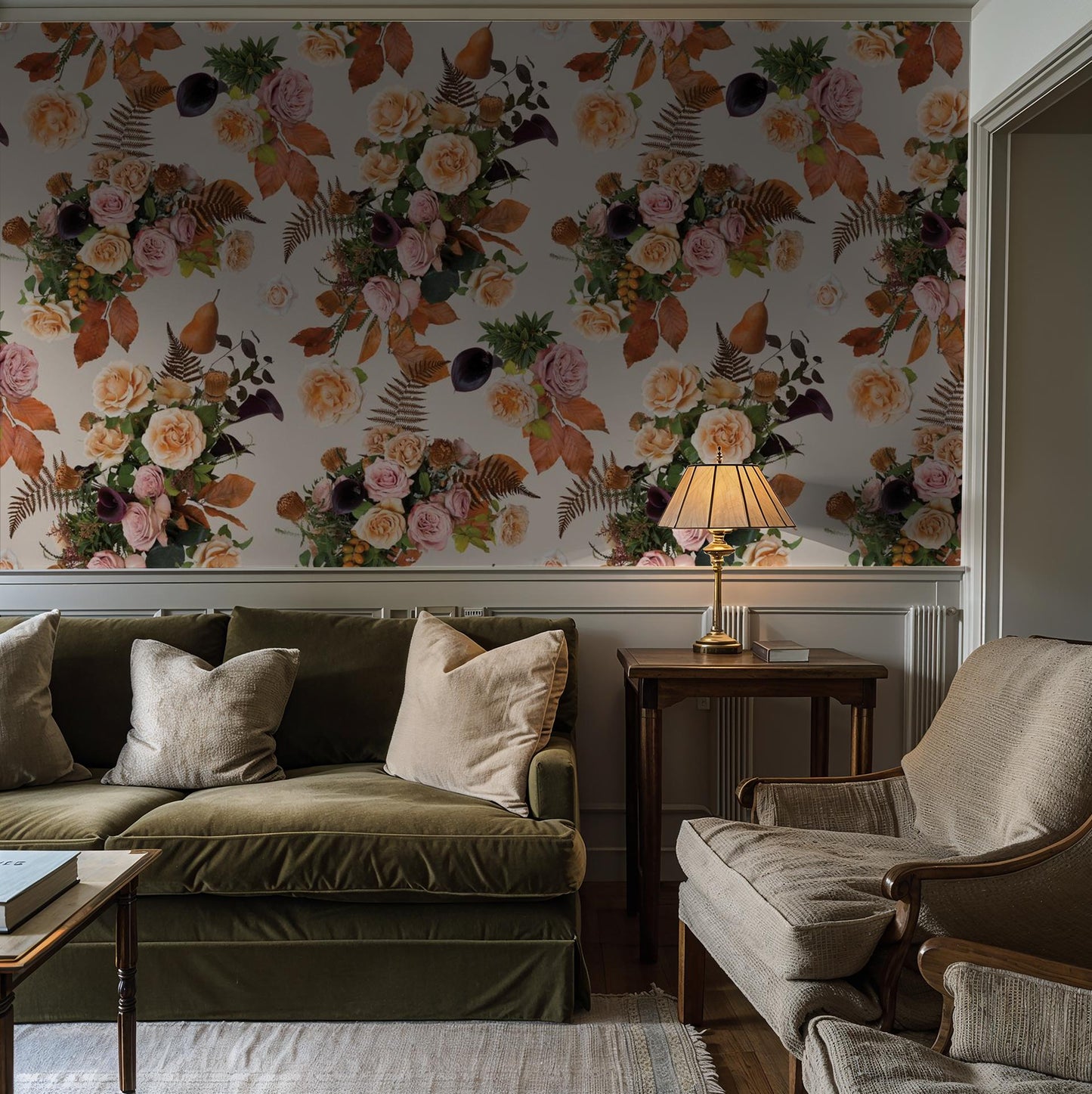 Honey & Poppies Wallpaper, off - white - mosswell.us