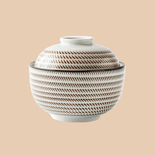 INS Net Red Underglaze Japanese Ceramic Rice Bowl