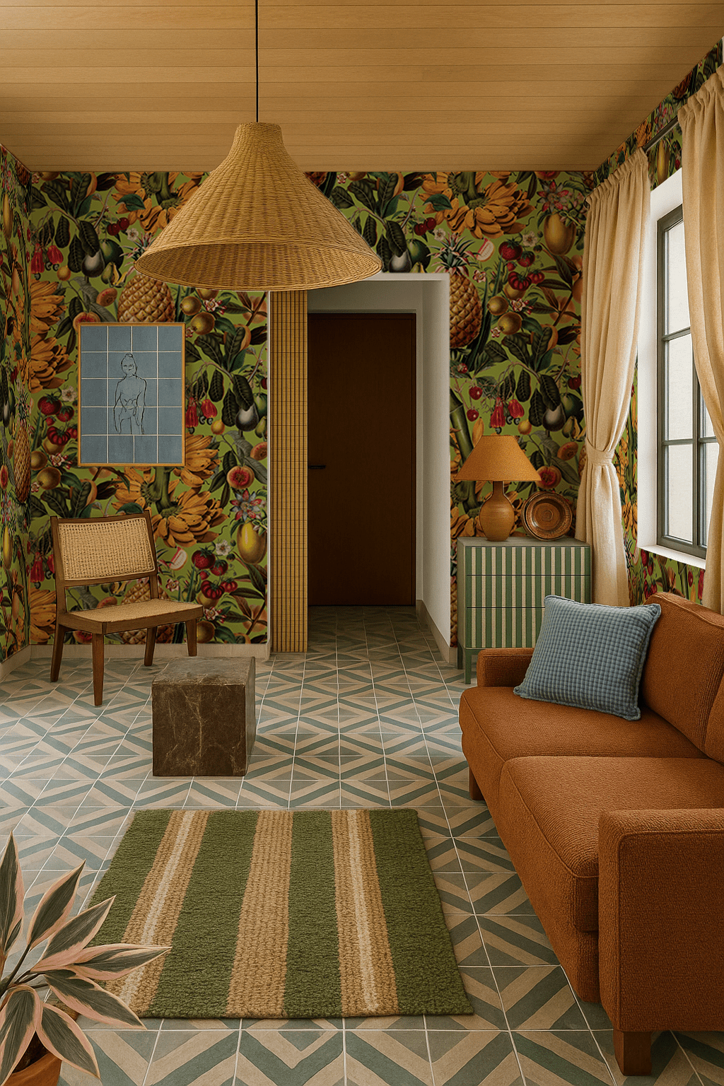 Juicy Fruit Wallpaper, chartreuse - mosswell.us