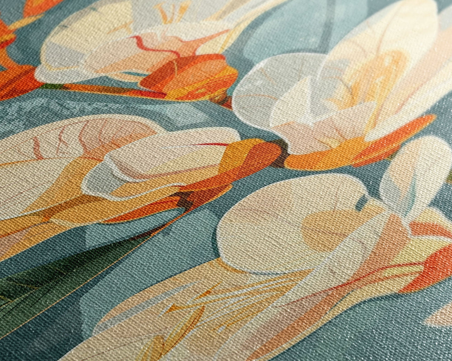 Light Cream Magnolia Blooms On Abstract Background Skinny Art Tall Art Framed Canvas Print Japanese Style Art Ukiyo - e Art Wood Block Print Delicate Decorative - mosswell.us