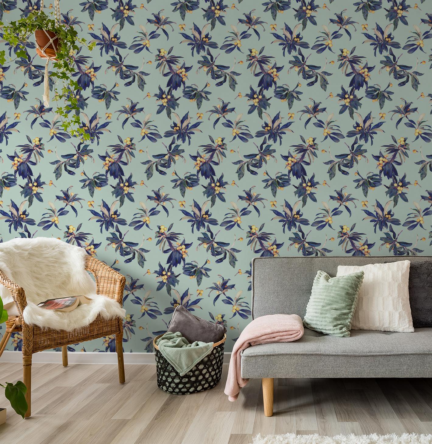 Loquat Love Wallpaper, mint - mosswell.us