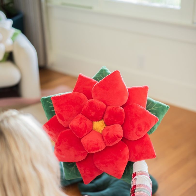 Poinsettia Pillow - Christmas Red - mosswell.us