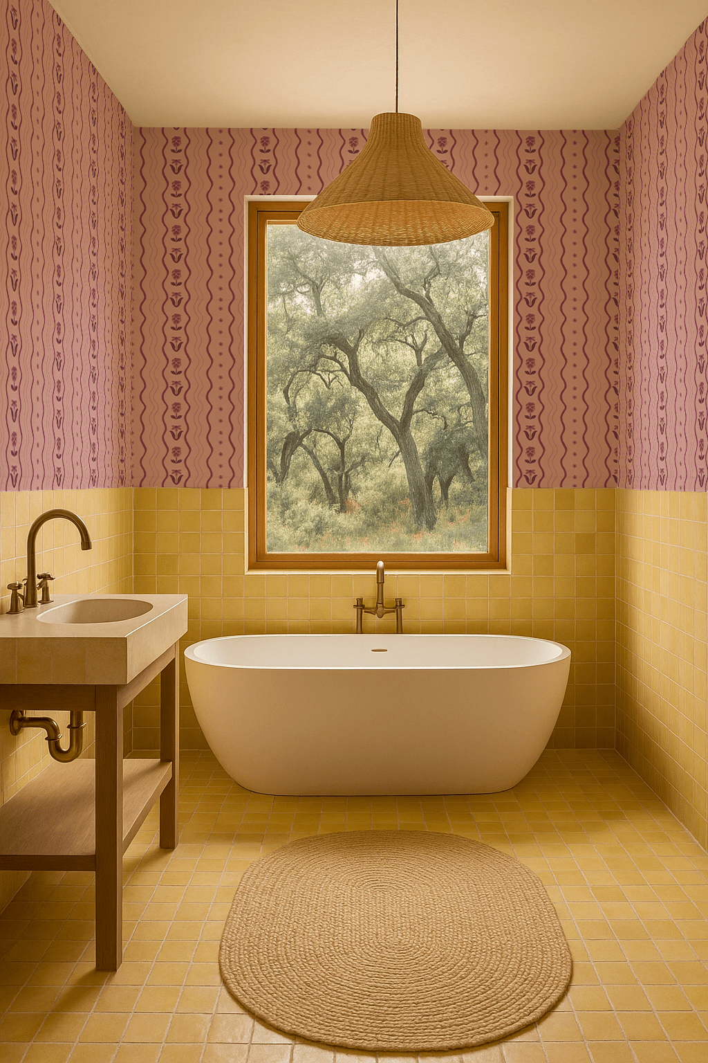 Posy Lane Stripe Wallpaper, lilac and plum - mosswell.us