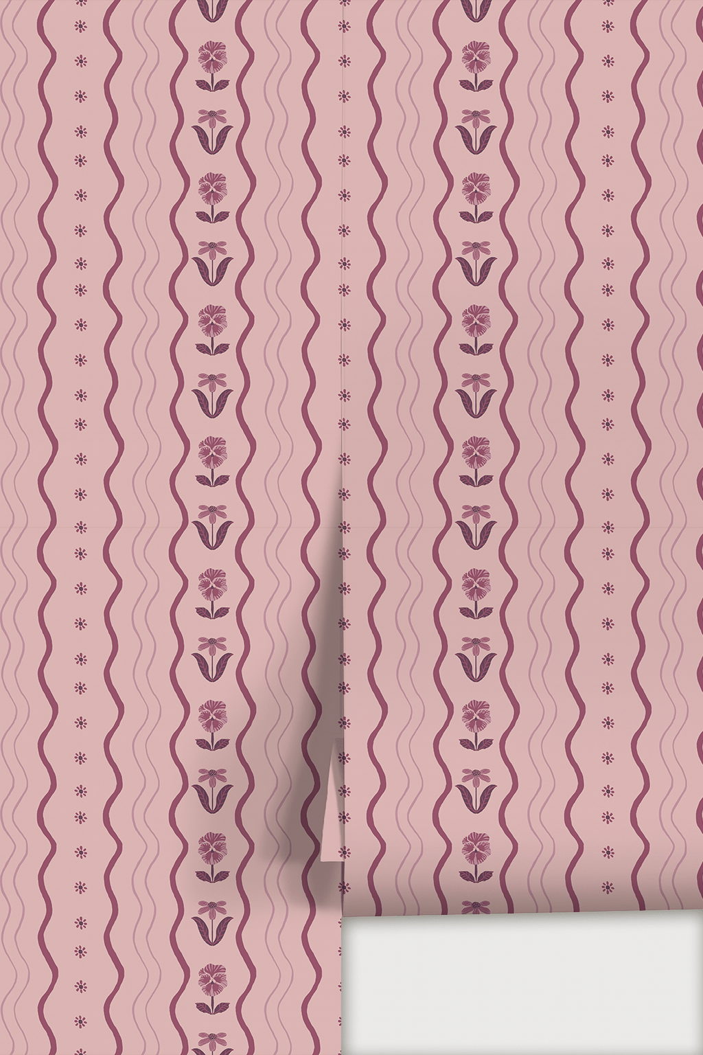 Posy Lane Stripe Wallpaper, lilac and plum - mosswell.us
