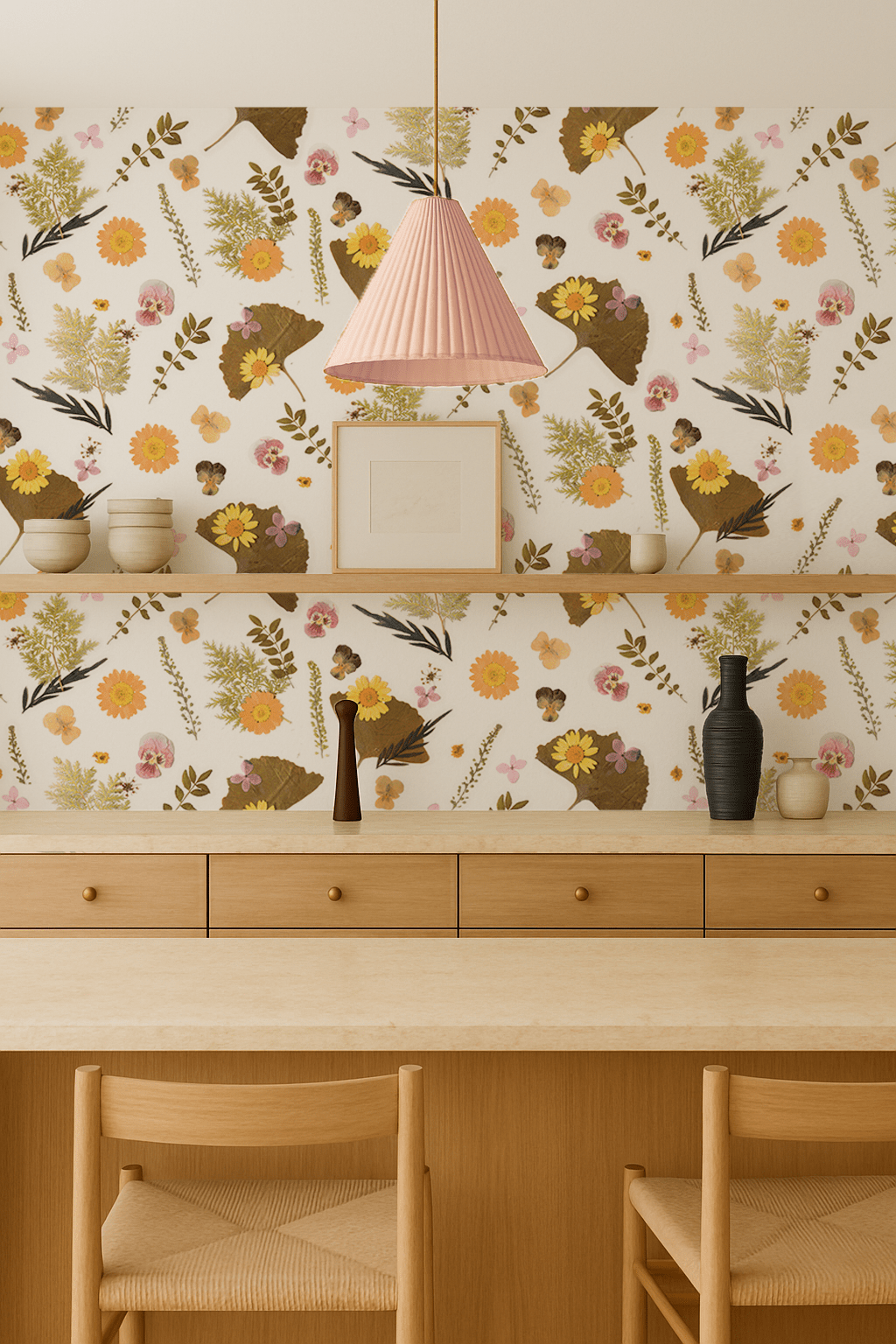 Pressed Fresh Version 01 Wallpaper, orange and pink - mosswell.us