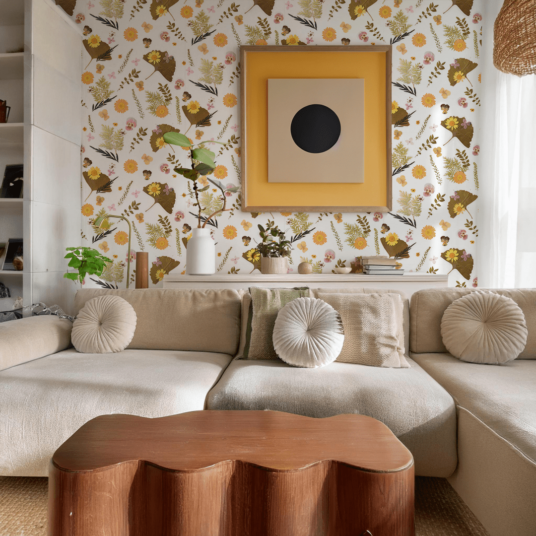 Pressed Fresh Version 01 Wallpaper, orange and pink - mosswell.us